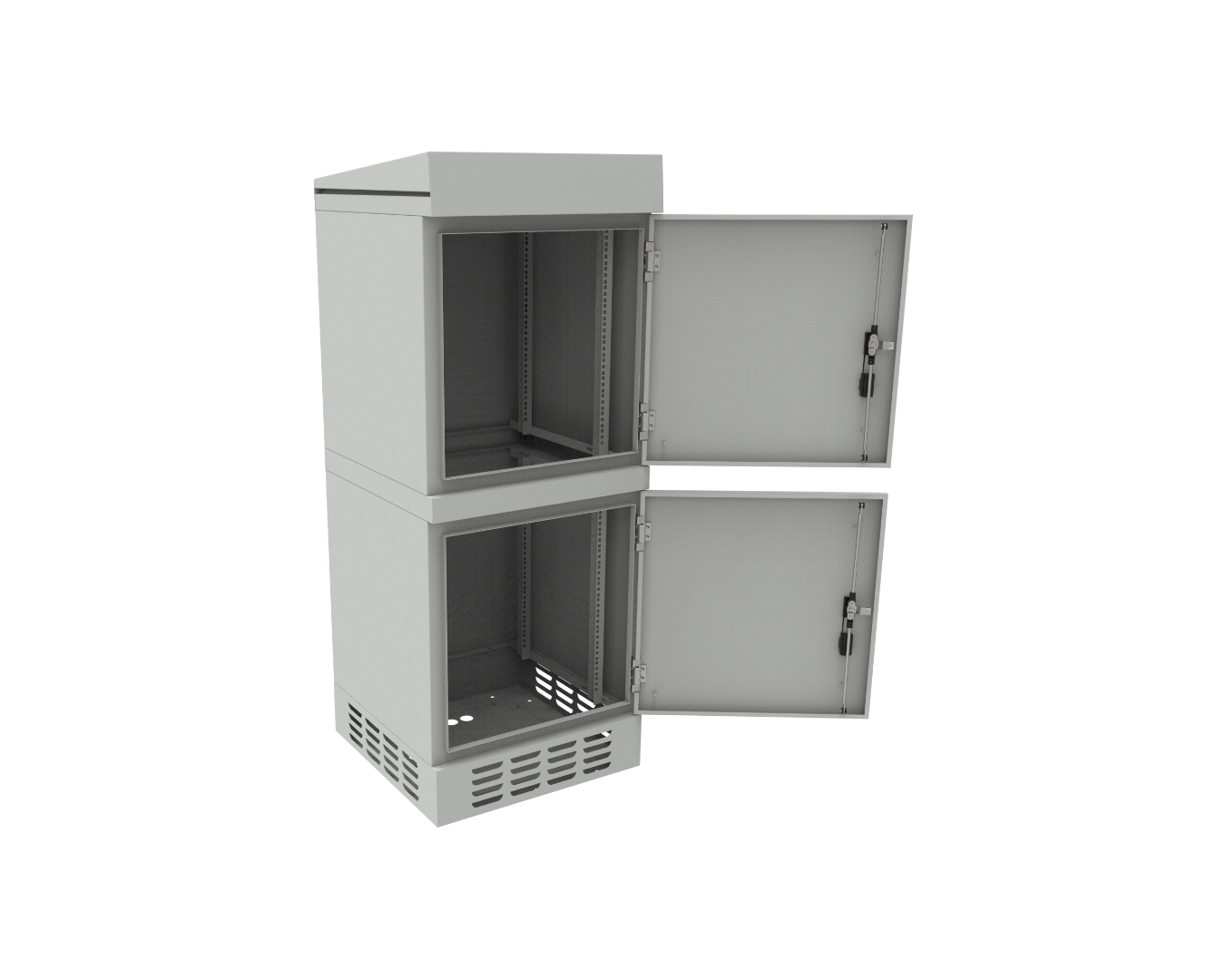 Outdoor cabinets - free-standing: SZWM-610/1560/610-P-19"-24U-S-R7035